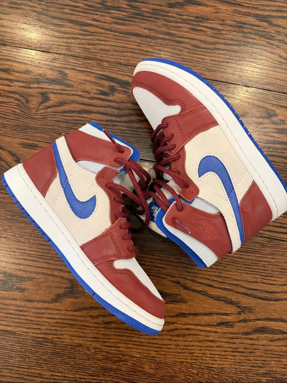 Nike Kids High-Top Sneakers in Red and Blue